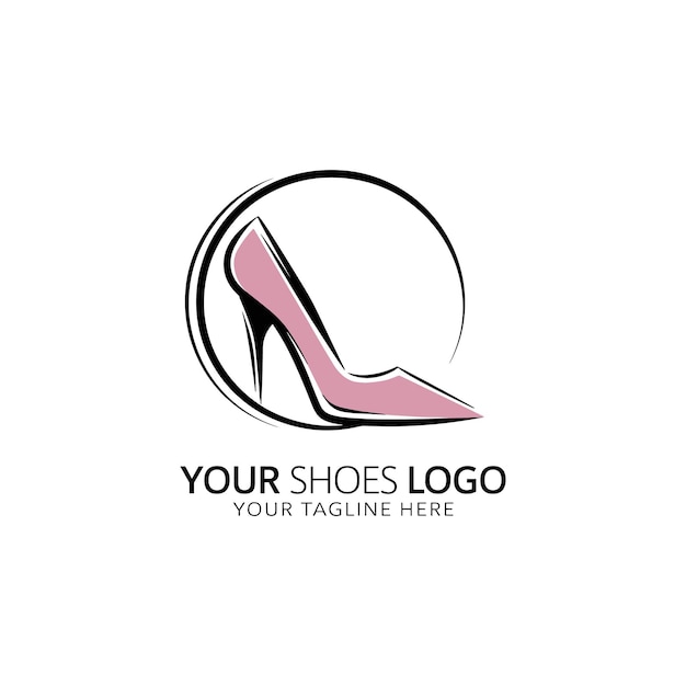 El logotipo de los zapatos de color rosa