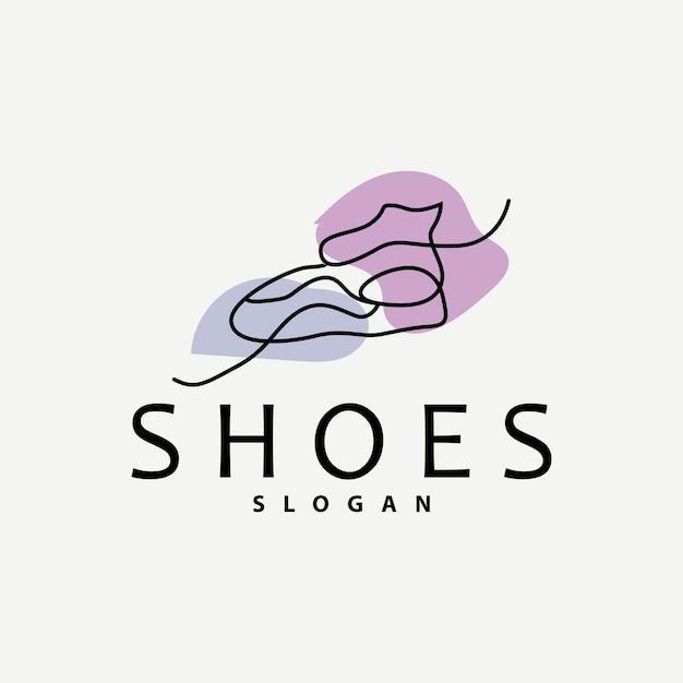 Logotipo de zapatos Diseño de zapatos Estilo de línea minimalista simple Marca de moda Vector Icono Ilustración