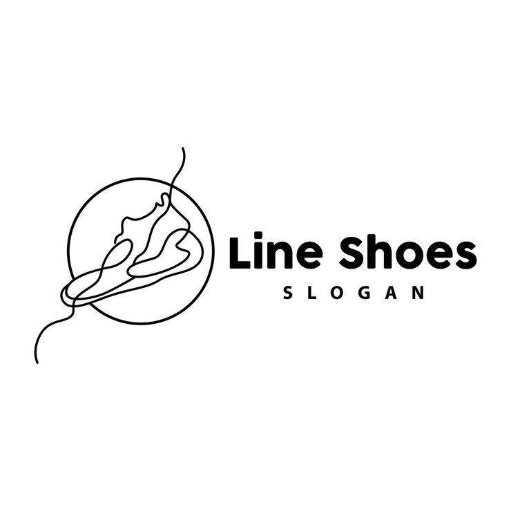Logotipo de zapatos Diseño de zapatos Estilo de línea minimalista simple Marca de moda Vector Icono Ilustración