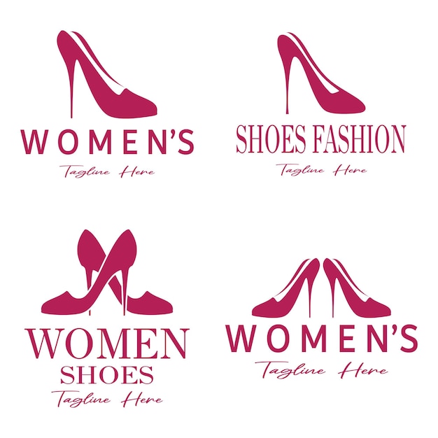 Logotipo para zapatos de tacón alto para mujeres elegante lujoso para negocios zapatería para mujeres belleza de moda
