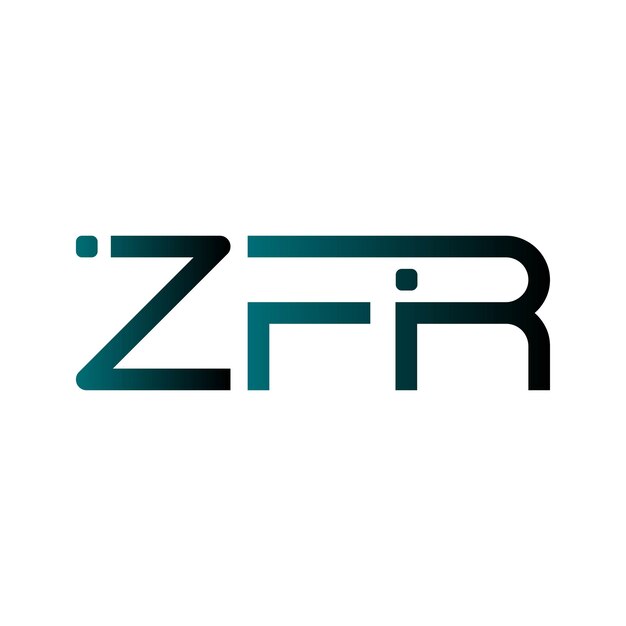 El logotipo de ZFR, el diseño de la marca, el monograma, el sello inicial, el minimalismo, la modernidad, la sencillez, la limpieza y la elegancia.
