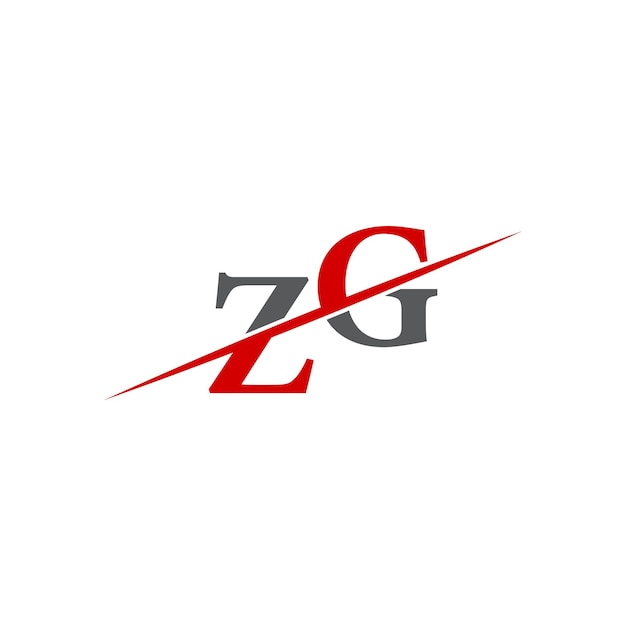 Logotipo ZG minimalista con línea diagonal dinámica