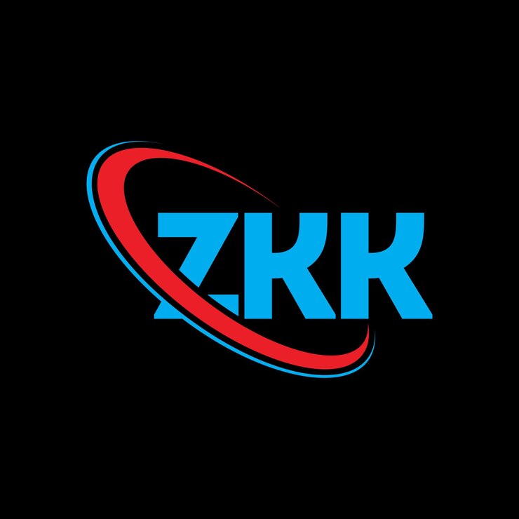 Vector el logotipo zkk, la letra zkk y las iniciales zkk están vinculados con un círculo y un monograma en mayúscula, el logotipo de zkk es una tipografía para negocios tecnológicos y marcas inmobiliarias.