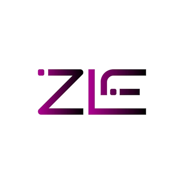 El logotipo ZLE, el monograma, la letra, la marca, el diseño de identidad, el gradiente púrpura, el busine inicial moderno y minimalista.