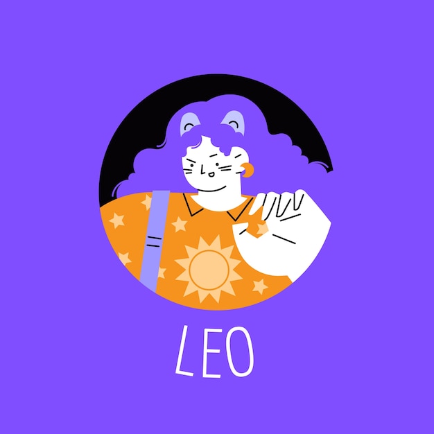 Vector logotipo del zodiaco de diseño plano dibujado a mano