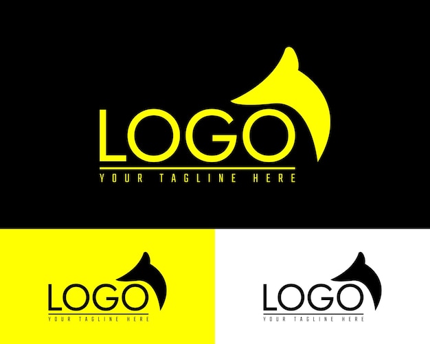 Logotipo de zorro amarillo. Diseño de logotipo moderno y fresco