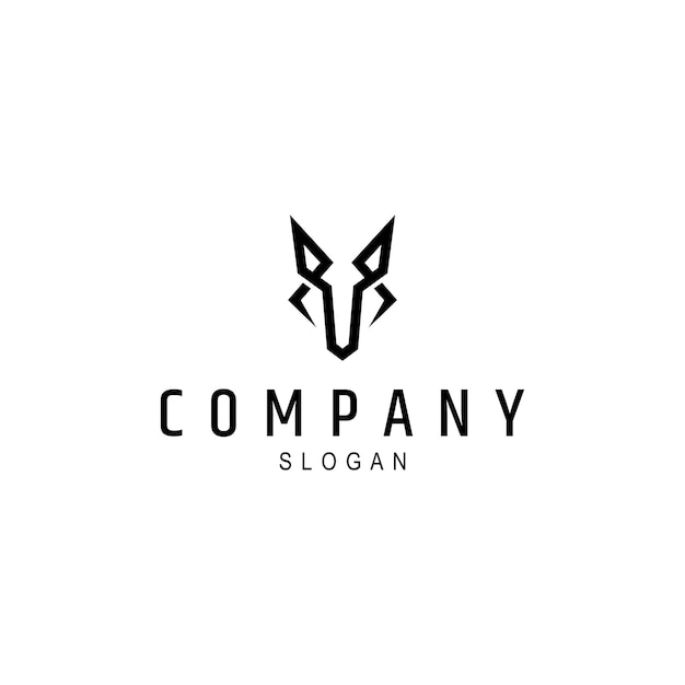 logotipo de zorro con estilo de diseño plano abstracto
