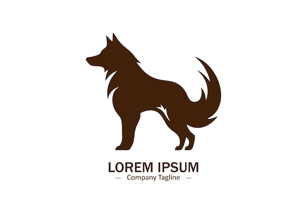 Logotipo del zorro lobo Diseño del icono silhueta vectorial aislada