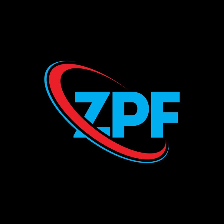 Vector logotipo de zpf zpf letra zpf letra diseño de logotipo iniciales logotipo zpf vinculado con círculo y mayúscula monograma logotipo zpf tipografía para negocios tecnológicos y marca inmobiliaria