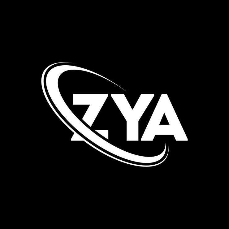 Vector logotipo zya zya letra zya letra diseño del logotipo iniciales zya logotipo vinculado con círculo y mayúscula monograma logotipo zya tipografía para negocios tecnológicos y marca inmobiliaria
