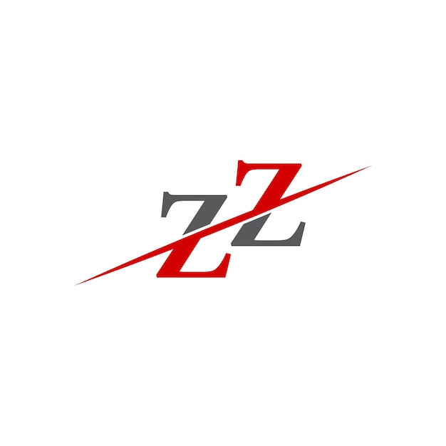 Logotipo ZZ minimalista con línea diagonal dinámica