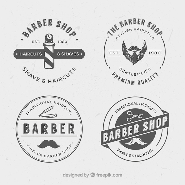 Logotipos barbería vintage