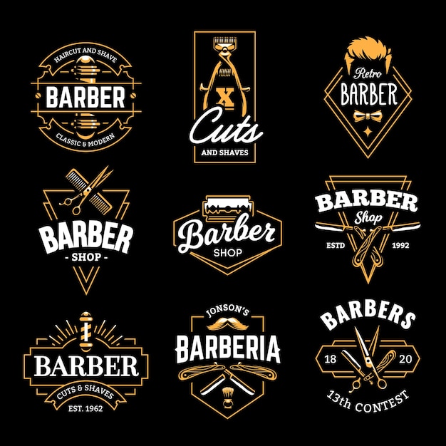 Los logotipos de las barberías antiguas