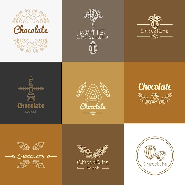 Vector logotipos de chocolate para embalaje