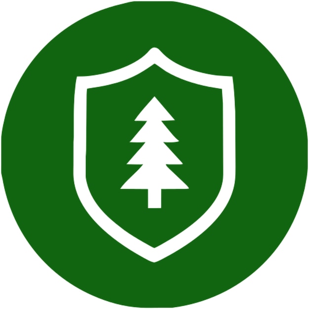 Logotipos en colores verdes y marrones con un pino en el medio pero más como un club de fútbol