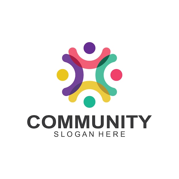 Logotipos de la comunidad personas comprueban logotipos para equipos o grupos y empresas diseño vectorial