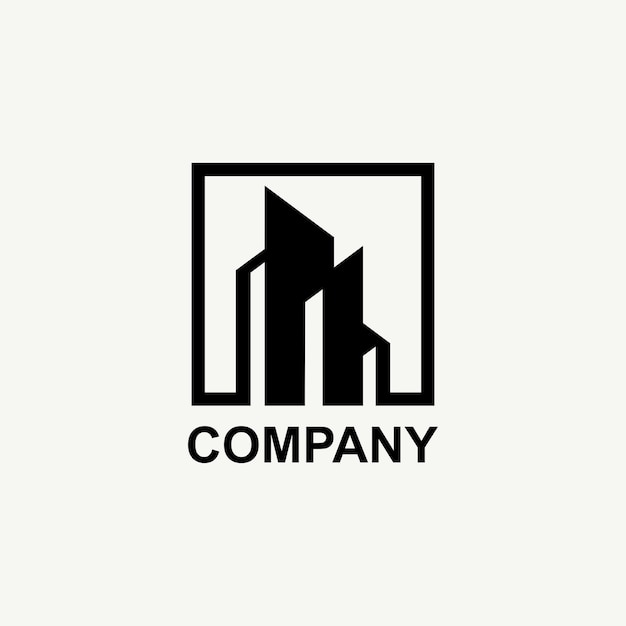 Logotipos de diseño de edificios vectoriales con estilo de arte lineal.