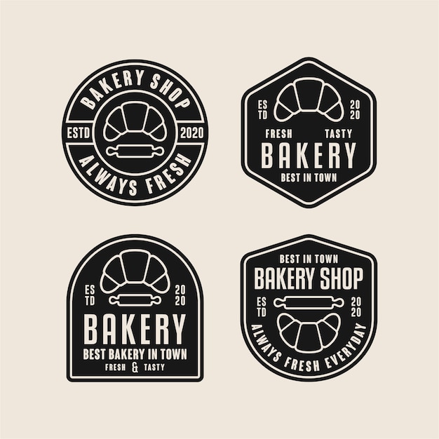 Logotipos de diseño de insignia de panadería