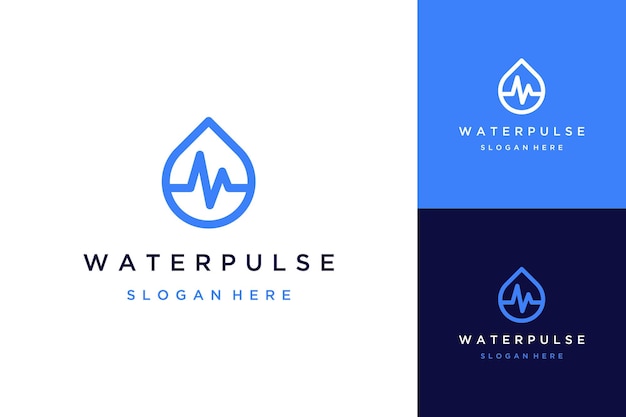 Logotipos de diseño natural o gotas de agua con ritmos