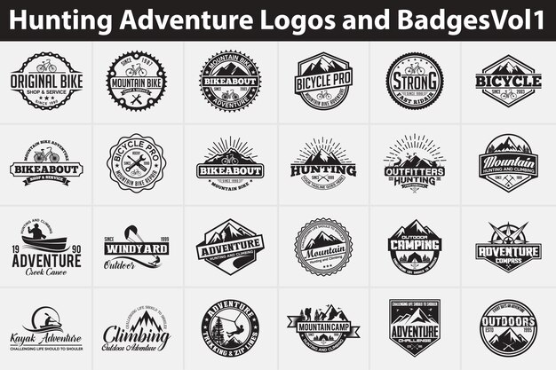 Logotipos e insignias de caza y aventura