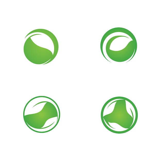 Logotipos de la ecología de la hoja del árbol verde