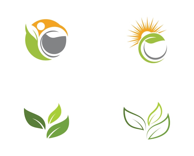 Logotipos de la ecología de la hoja del árbol verde