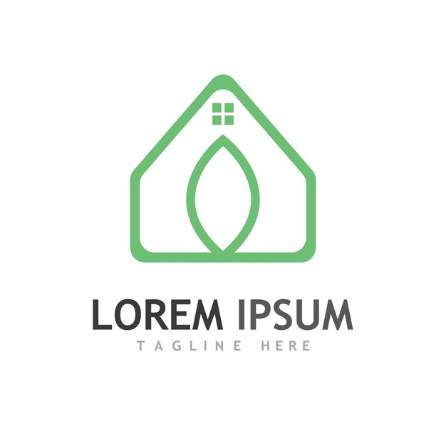 Logotipos de la ecología de la hoja del árbol verde