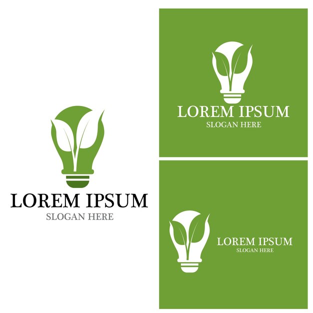 Logotipos de la ecología de la hoja del árbol verde