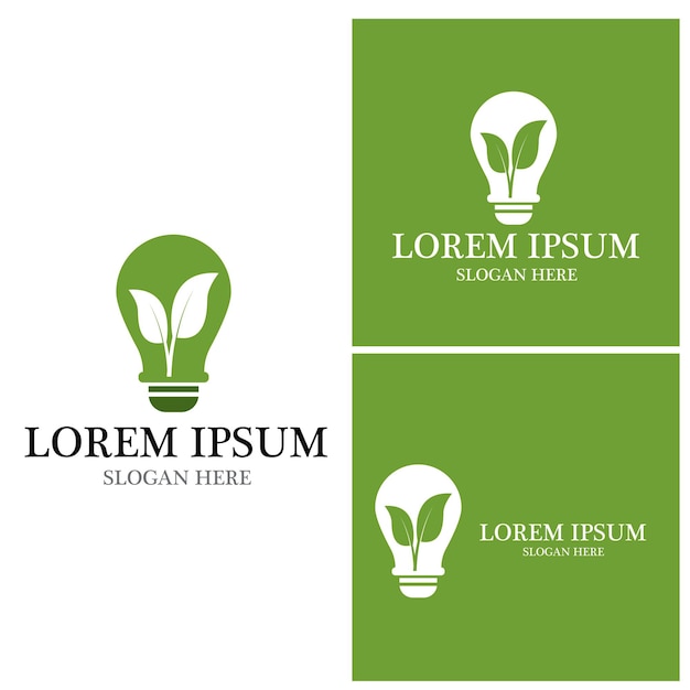 Logotipos de la ecología de la hoja del árbol verde