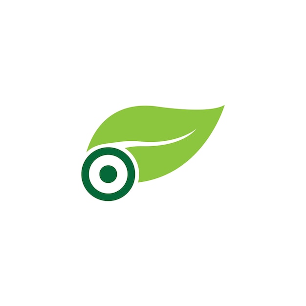 Logotipos de la ecología de la hoja del árbol verde