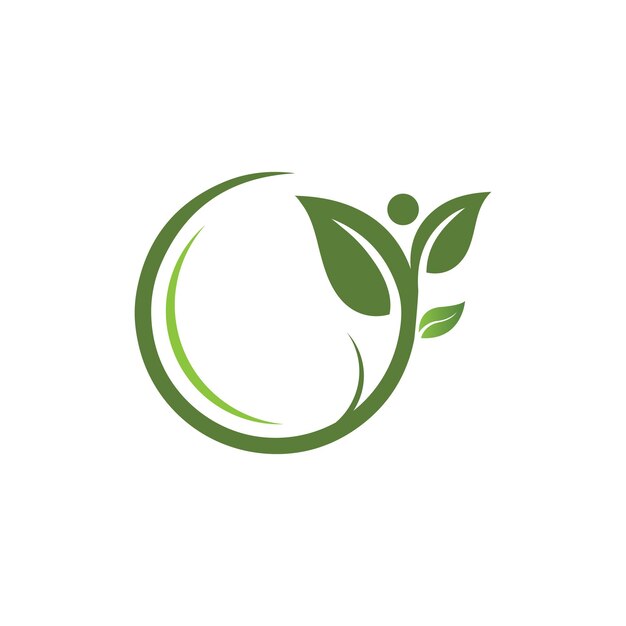 Logotipos de la ecología de la hoja del árbol verde