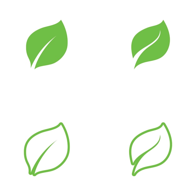 Logotipos de la ecología de la hoja del árbol verde
