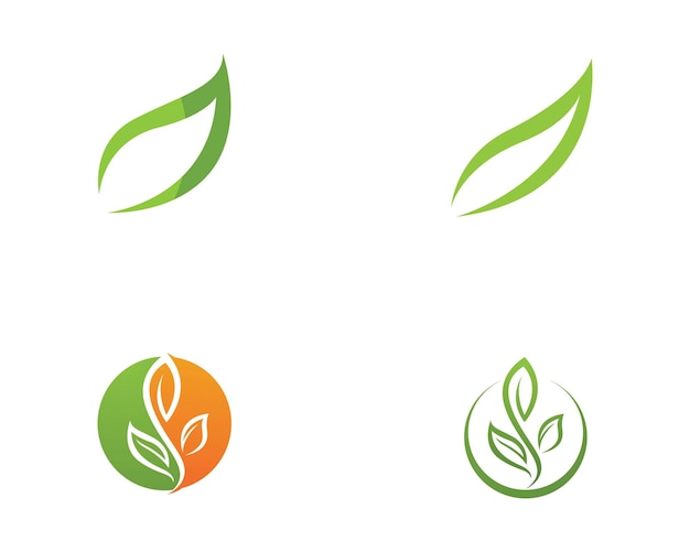 Logotipos de la ecología de la hoja del árbol verde