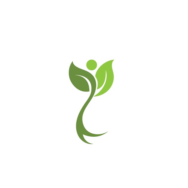 Logotipos de la ecología de la hoja del árbol verde