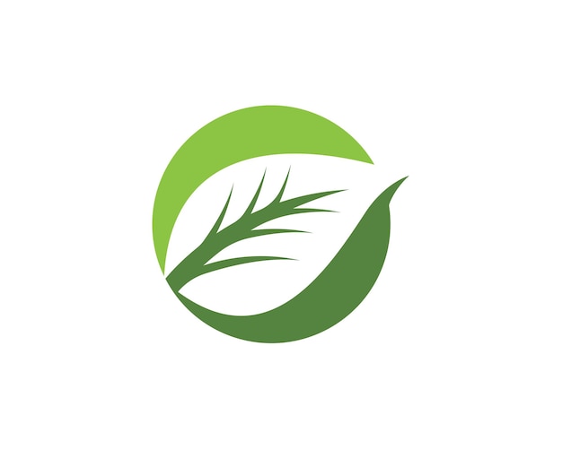 Logotipos de elemento de naturaleza ecología de hoja de árbol verde