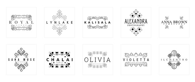 Logotipos de emblemas elegantes EPS