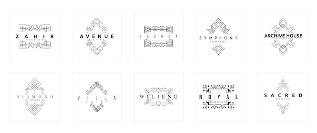 Vector logotipos de emblemas elegantes eps