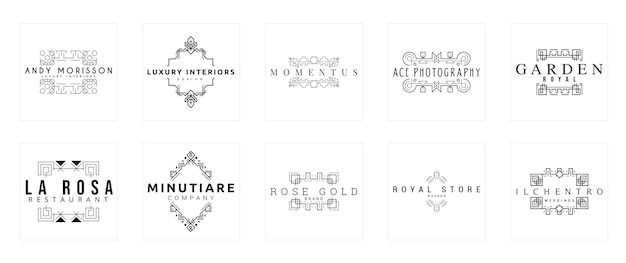 Vector logotipos de emblemas elegantes eps