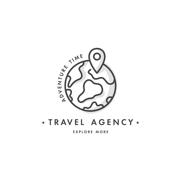 Logotipos y emblemas de plantillas coloridas de diseño de conjuntos vectoriales - agencia de viajes y diferentes tipos de turismo. icono de viaje conceptual. logos en estilo lineal de moda aislado sobre fondo blanco.