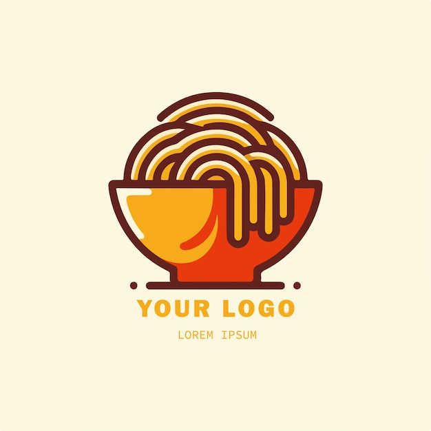 Vector logotipos de estilo vectorial minimalista para su empresa de tiendas de alimentos que incluyen elementos de fideos
