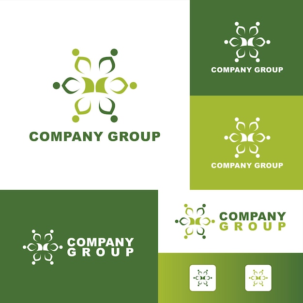 Los logotipos de los grupos y los iconos humanos