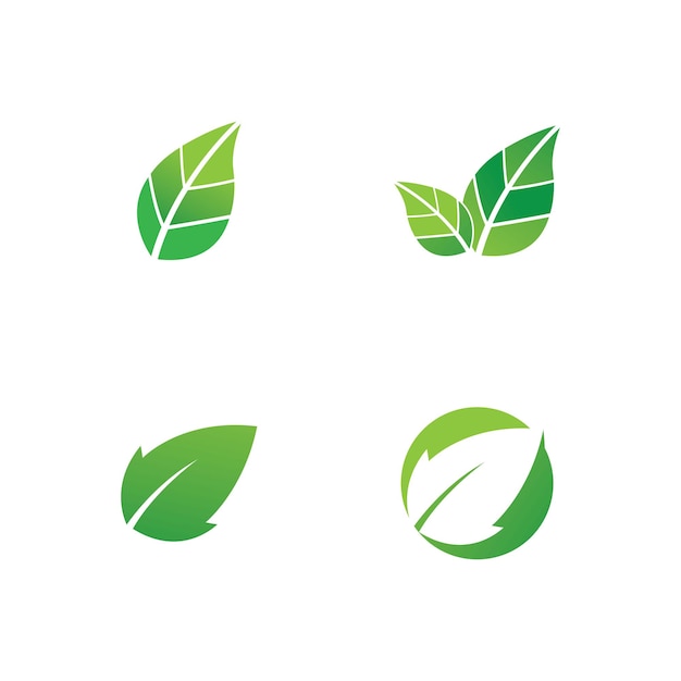 Logotipos de hoja verde ecología naturaleza elemento vector icono