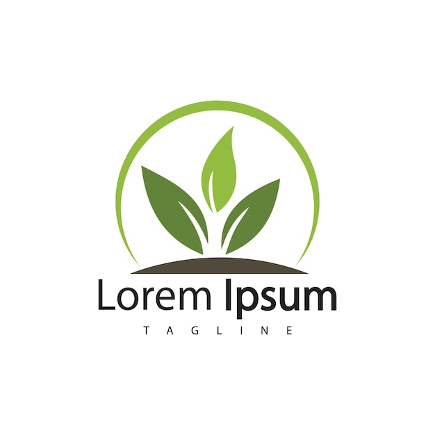 Los logotipos de las hojas de la plantilla de vector de ecología de árboles verdes