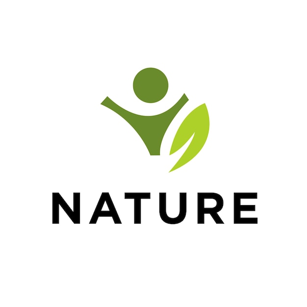 Logotipos del icono de vector de elemento de naturaleza ecología hoja verde