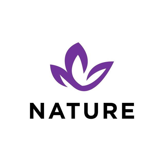 Logotipos del icono de vector de elemento de naturaleza ecología hoja verde