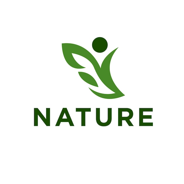 Logotipos del icono de vector de elemento de naturaleza ecología hoja verde