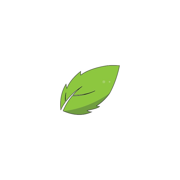 Logotipos del icono de vector de elemento de naturaleza ecología hoja verde