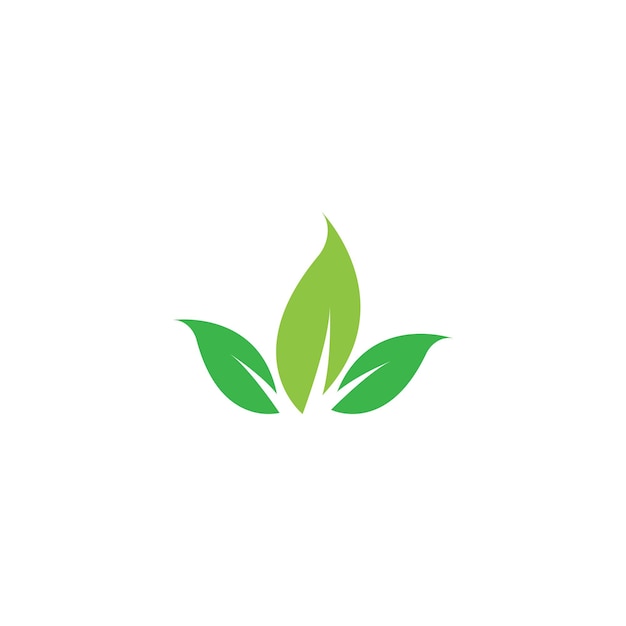 Logotipos del icono de vector de elemento de naturaleza ecología hoja verde