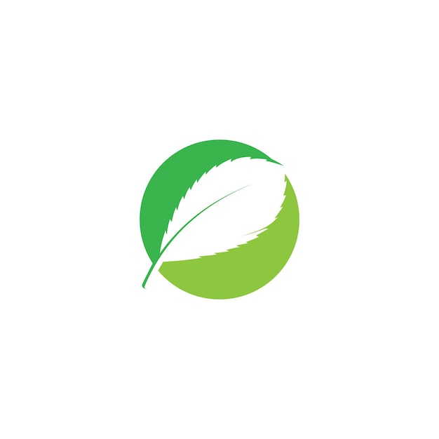 Logotipos del icono de vector de elemento de naturaleza ecología hoja verde