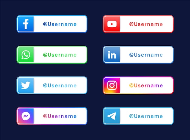 Logotipos de iconos de redes sociales modernos o banner de plataformas de red icono de whatsapp facebook instagram